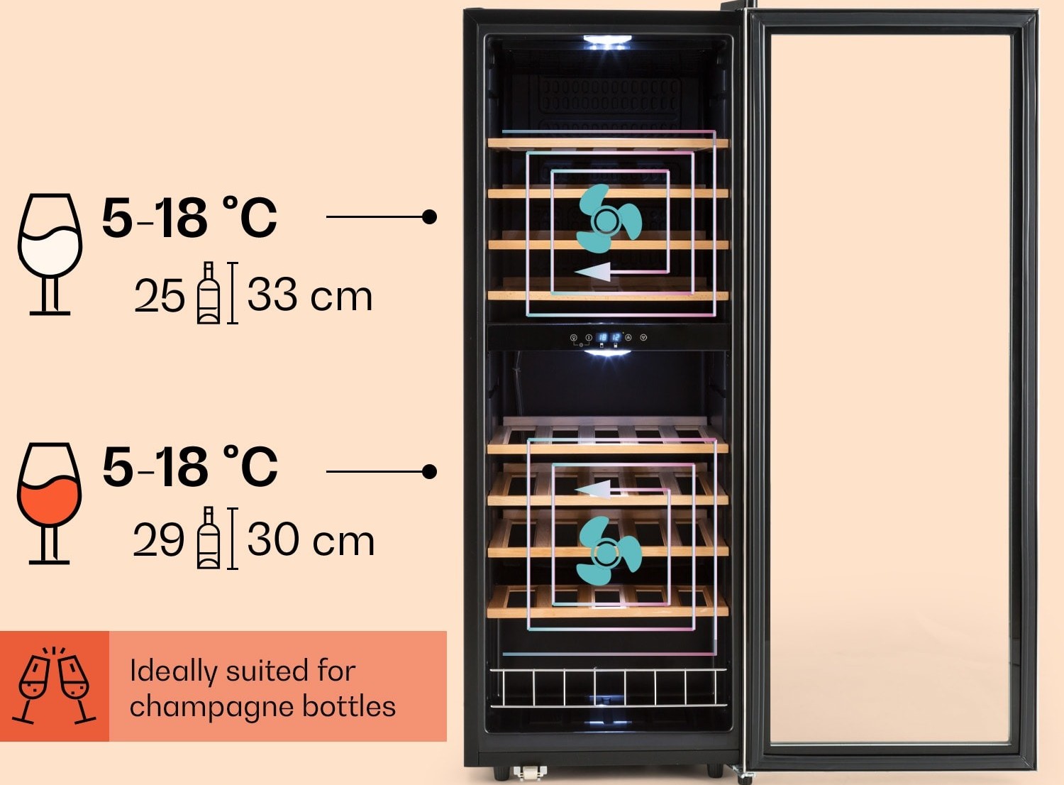 Klarstein Vinamour 54D vinoteka